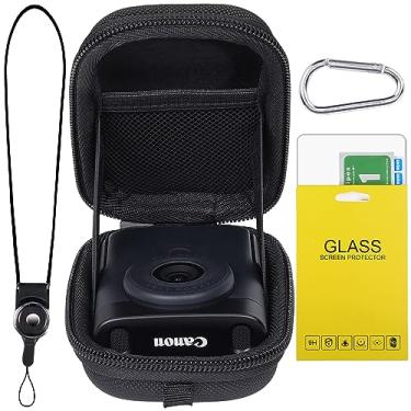 Imagem de Aenllosi Substituição De Estojo De Armazenamento Rígido Compatível Com Câmera Canon Powershot V10 Vlog, Bolso De Malha Para Cabo De Carregamento Usb E Para-Brisas Peludos, Com Alça De Pescoço Para C