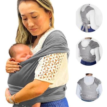Imagem de Canguru Bebe Ergonomico Passeio Wrap Sling de Vestir Rescem Nascido Re