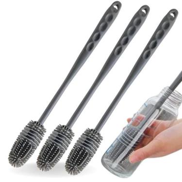 Imagem de Escovas de Silicone para Lavar Mamadeira, Garrafa e Copos  3 unidades 