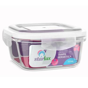 Imagem de Porta Mantimento Quadrado C/tampa Hermética Resistente 320ml - Starlux