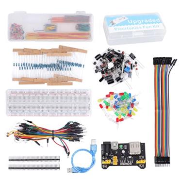 Imagem de Kit de Componentes Eletrônicos, Experimentos Fáceis e Divertidos, Mais de 400 Componentes, Placa de Ensaio, Módulo de Alimentação, Cabo USB, Material ABS PCB, Compatível Com R3,
