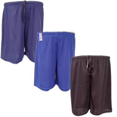 Imagem de Kit 3 shorts masculino academia futebol lazer esportivo 100% poliéster