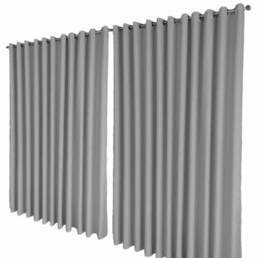 Imagem de cortina para apartamento janela 2,80 x 1,50 Napoli cinza - Bravin Cort
