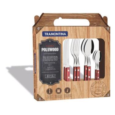 Imagem de Faqueiro Tramontina Polywood Com Lâminas Em Aço Inox E Cabos De Madeir