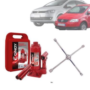 Imagem de Kit macaco hidraulico 6t e chave de roda 17 19 21 23 cinoy