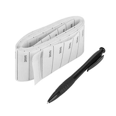 Imagem de 200 Pçs Etiquetas de Nome/Fitas/Etiquetas Etiquetas de Nome Tecido Escolar Costurar na Escola Etiquetas de Nome Fitas Etiqueta de Nome Costura Branca Tecido Costura Roupa Personalizada Corte Gravável para Roupas