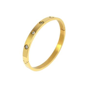 Imagem de Forleiton Pulseira de designer de cristal cravejado CZ 19 cm joias masculinas femininas, 7.0Inch-Perimeter