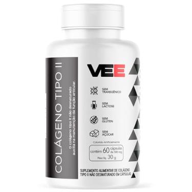 Imagem de Colágeno Tipo 2 Collagen Pote 60 Cápsulas Proteina Joelho e Articulação 40mg 0% Açucar Glúten Lactose Rende 30 Doses Importado Natural - VEE