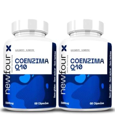 Imagem de 2x Coenzima Q10 Newfour, 500mg, 60 Cápsulas, Suplemento Antioxidante, Sem Glúten, Sem Lactose