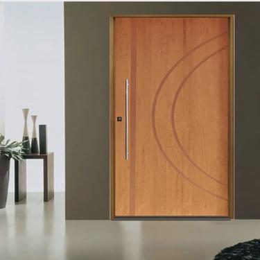 Imagem de Kit Porta de Madeira Pivotante 210x120cm Batente 14cm Fechadura 803 Rolete Externa Conc...