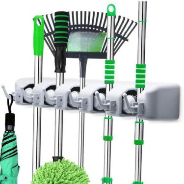 Imagem de Organizador de Vassoura e Utensílios  Suporte com Ganchos, Fácil Insta