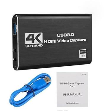 Imagem de Placa de captura para streaming de vídeo HDMI compatível com PS5 Nintendo Switch Xbox 4K USB dispositivo gravador de dispositivo de jogos cartões externos para 3ds PC PS3 Gaming 1080p 60fps