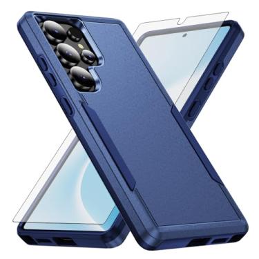 Imagem de Asuwish Capa de celular para Samsung Galaxy S25 Ultra 5G com película protetora de tela de vidro temperado e acessórios para celular com camada dupla traseira à prova de choque S25Ultra 25S S 25