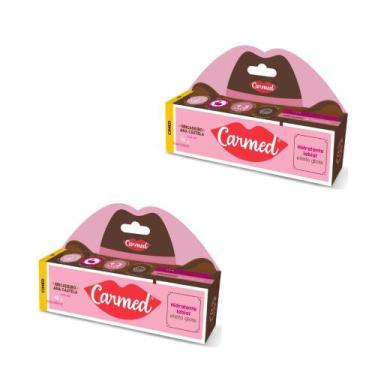 Imagem de Kit 2 Hidratante Labial Carmed Ana Castela Efeito Gloss Brigadeiro 10g