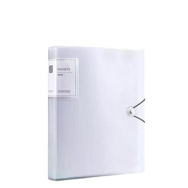 Imagem de Pastas de Arquivo A4 cor pasta transparente documento grande capacidade organizador de arquivo pontuação teste paperholder arquivo de estudante Organizador de Arquivos(Branco)