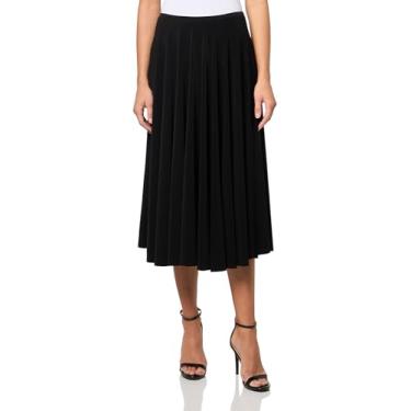 Imagem de Norma Kamali Saia rodada feminina até o meio da panturrilha (25), Preto, P