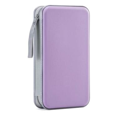 Imagem de LIOVODE Estojo Para Dvd, Cd Com Capacidade 96 Unidades, Portátil, Suporte Cd, Plástico Rígido, Organizador Carteira De Dvd E Carro (Lavanda)