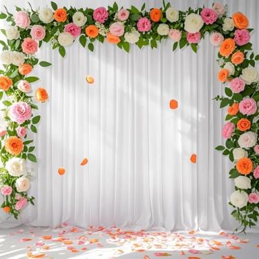 Imagem de Cortina de fundo de chiffon, marfim, decorativa, para estúdio fotográfico e decoração de festa, 3 m x 2,4 m