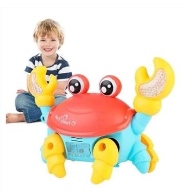 Imagem de Brinquedo Caranguejo, Siri Fujão, Recarregável USB Com Luz, Toca Música e Desvia de Obstáculos