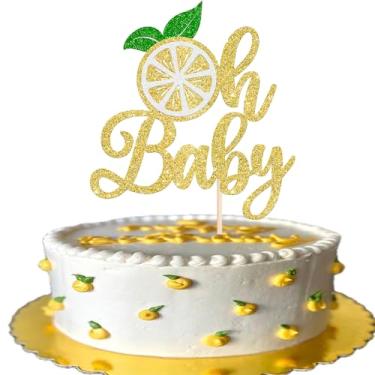 Imagem de Rsstarxi 1 Pack Lemon Oh Baby Cake Topper Lemonade Baby Shower Decorations Assembled Glitter Fruit Theme Cake Pick for Lemon Theme Boys Girls Birthday Party Cake Decorations Supplies