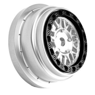 Imagem de BeaxTurbo Racing Upgrade Parts Losi Super Baja Rey SBR 2.0 1/6 Aluminum Bead Lock Wheel Titanium Silver 1pcs (Silver-Black)