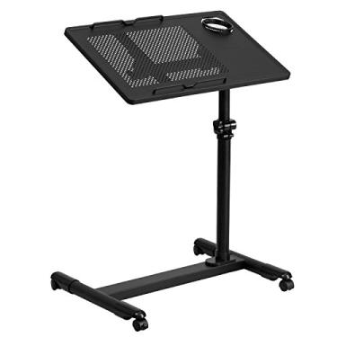 Imagem de Flash Furniture Mesa de computador móvel preta NAN-JG-06B-BK-GG altura ajustável aço