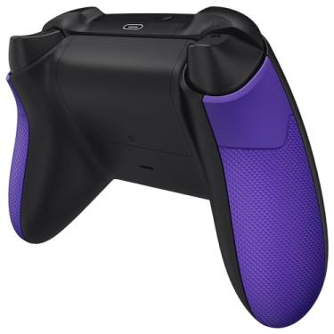 Imagem de eXtremeRate Performance Rubberized Grips Replacement Back Panels for Xbox Series X/S Controller, Purple Non-Slip Diamond Texture Side Rails Handles for Xbox Core - Controller NOT Included