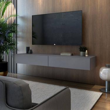 Imagem de Rack Estante Estilo Bancada Para Sala Quarto C/2 Gavetas MDF Estilo Moderno