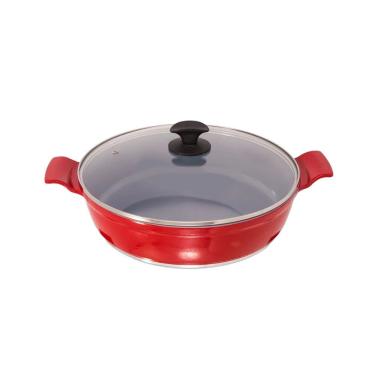 Imagem de Frigideira Vermelho Antiaderente Em Cerâmica Javali Aa 30cm