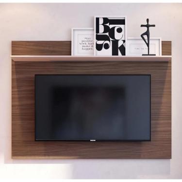 Imagem de Painel Colibri Maia Para Tv De Até 55 Nogueira Com Off White