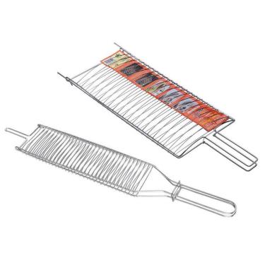 Imagem de Conjunto De Grelhas Para Peixe E Coraçãozinho Utimil Em Aço Cromado 2 Peças Cromado