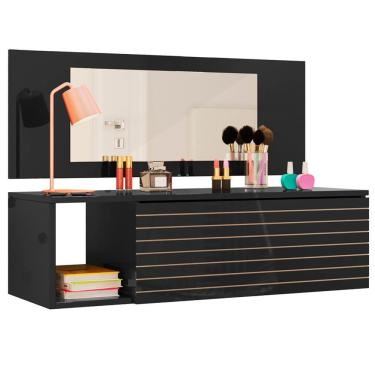 Imagem de Penteadeira Suspensa Com Espelho 8400 Preto Plla Preto