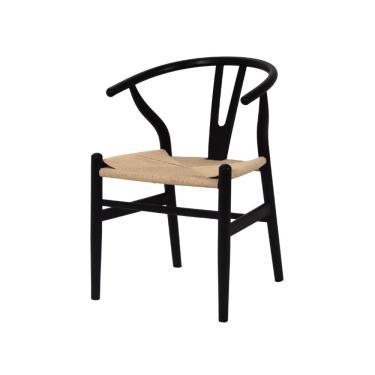 Imagem de Cadeira Preta Para Mesa De Jantar Cozinha Eventos Wish Bone Madeira Preta