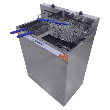 Imagem de Fritadeira Elétrica água E óleo Jl Colombo Gabinete 2 Cubas 18 Litros Cada 5000w 148201