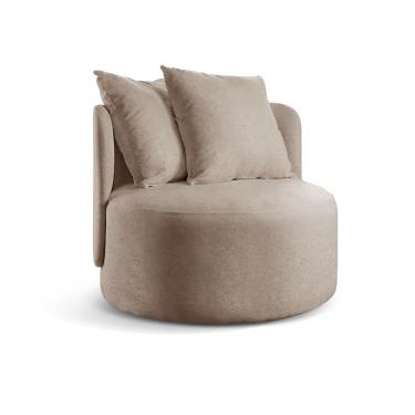 Imagem de Poltrona Redonda Orgânica Moon linho Bege 103