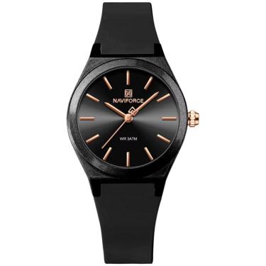 Imagem de Relógio Analógico Feminino De Quartzo Casual Com Pulseira De Silicone Impermeavel Preto