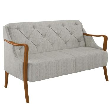 Imagem de Poltrona Namoradeira 2 Lugares 135cm Capitonê Lapa M22 Linho Cru - Mpozenato