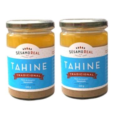 Imagem de Tahine Pasta de Gergelim Vegano Sésamo Real 320g 2 Potes