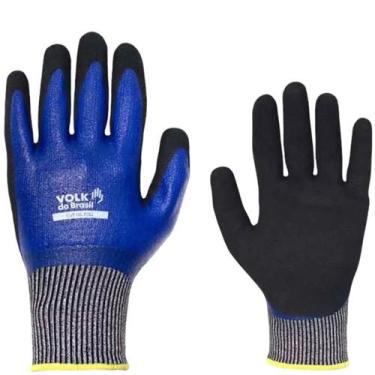 Imagem de Luva Cut Oil Full Volk CA 36848 - VOLK DO BRASIL, G, Cinza azul e Pret