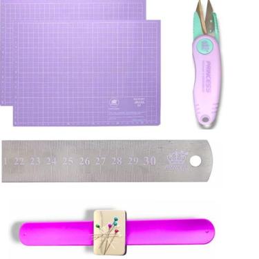 Imagem de Kit Princess Base De Corte A3 Régua 30cm Tesoura Arremate