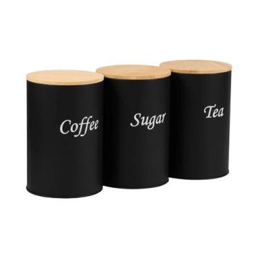 Imagem de Conjunto De Jarra De Armazenamento De Açúcar De Chá De Feijão De Café 