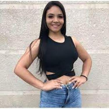 Imagem de Cropped feminino recorte na lateral sem manga viscolaycra estilo - Fil