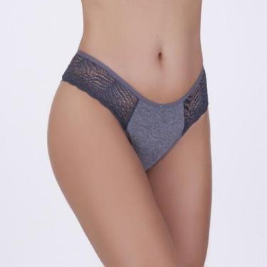 Imagem de Tanga Lateral Renda Mescla Escura em Algodão Egípcio - Ahavá Store, GG