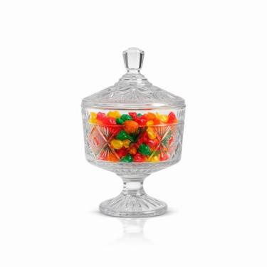 Imagem de bomboniere vidro p� base 510mL mesa enfeite doces balas decora��o porta potiche expositor baleiro