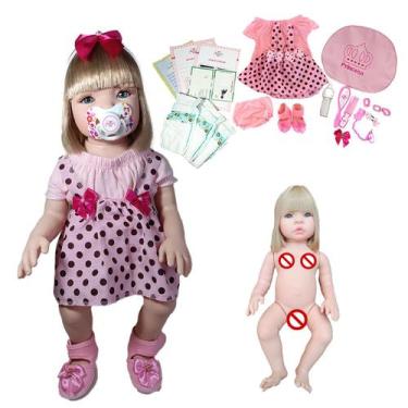 Imagem de Bebê Reborn Menina 100% Silicone Enxoval Com Bolsa -24 Itens - Mamãe R