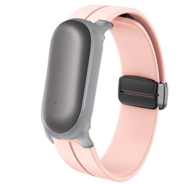 Imagem de Lamshaw Compatível com pulseiras Plaud NotePin, pulseiras esportivas de silicone macio compatíveis com gravador de voz Plaud NotePin (rosa)