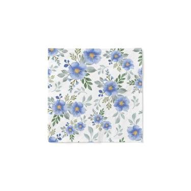 Imagem de 20 Guardanapos de Papel Folha Dupla Flores Azuis delicadas 33x33 cm Po