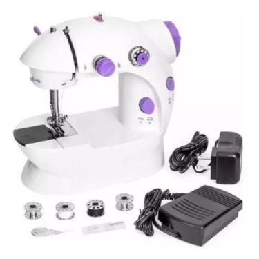 Imagem de Mini Máquina De Costura Portátil C Pedal De Controle Manual 110V/220V 