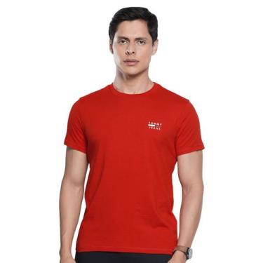Imagem de Camiseta Tommy Jeans Masculina Chest Logo Tee Vermelha, M/M