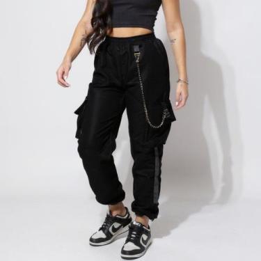 Imagem de Calça Cargo Jogger C/Corrente e Bolsos Laterais Streetstyle - lush!, P
